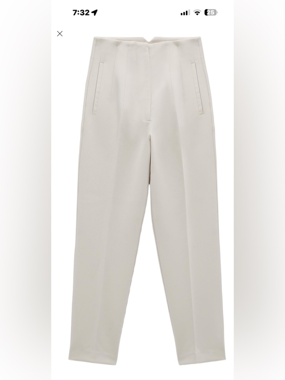 Zara Cream Tailored Waist Trousers